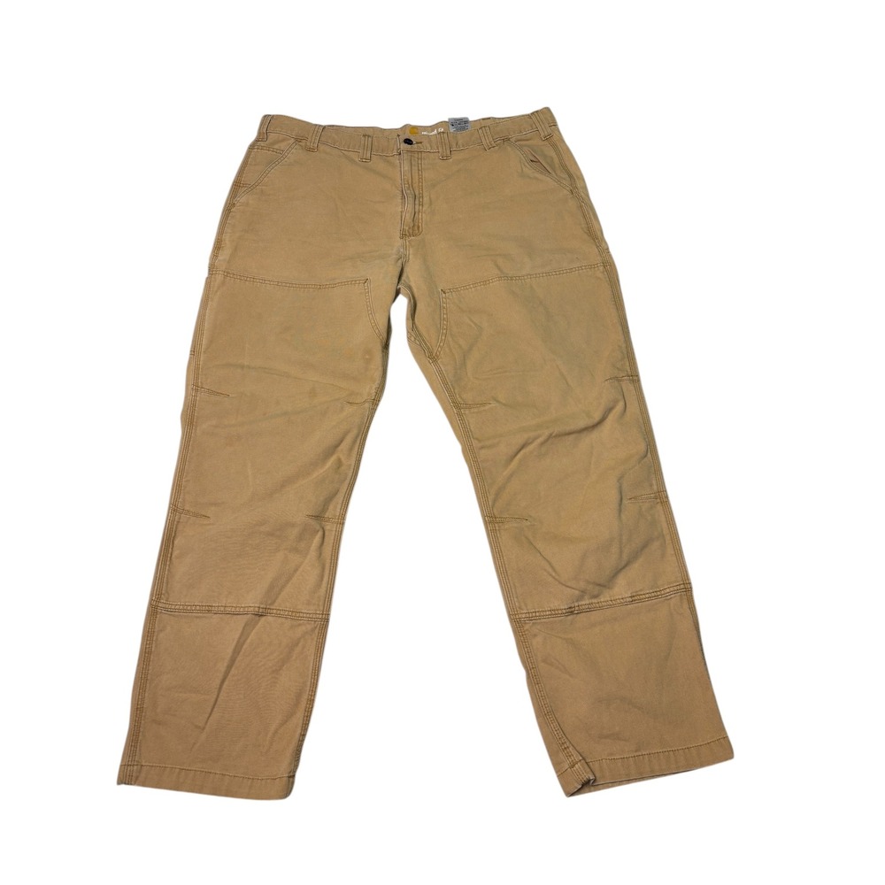 Carhartt Cotton Canvas Pants Men's 44x32 Double Knee Front 102802-918 Brown Tan